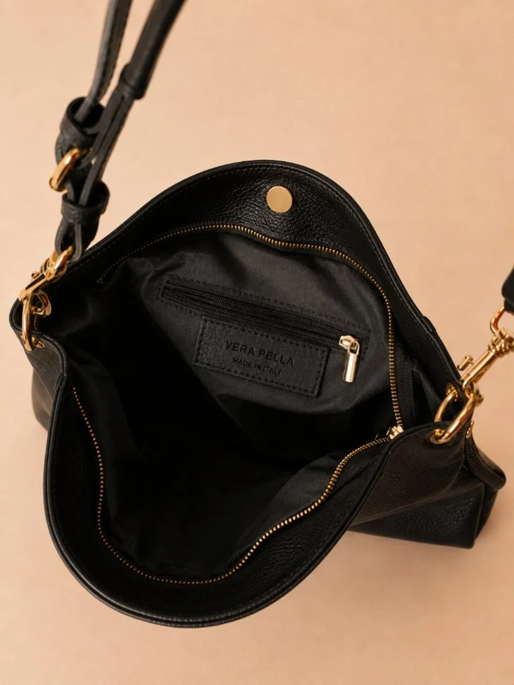 Italian Leather Slouchy Hobo Purse, East West Crossbody Handbag Made in Italy